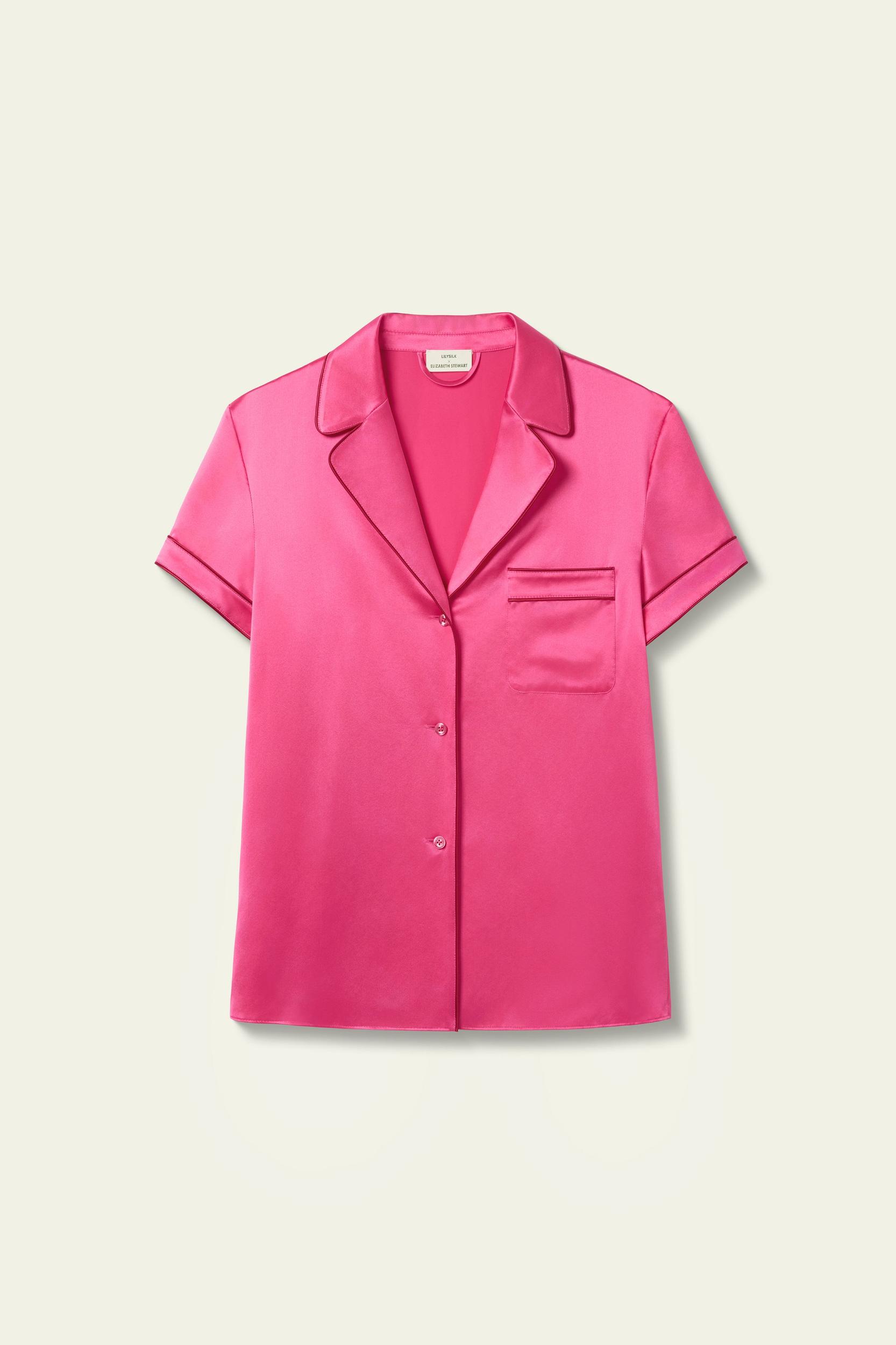 LSxES Contrast-Trimmed Silk Shirt Product Image