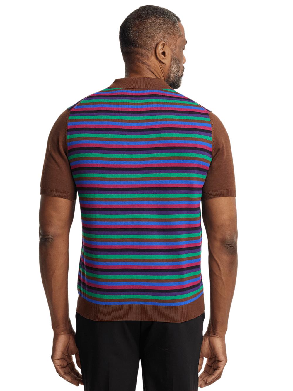 Cotton Quarter Zip Polo - Multi Product Image