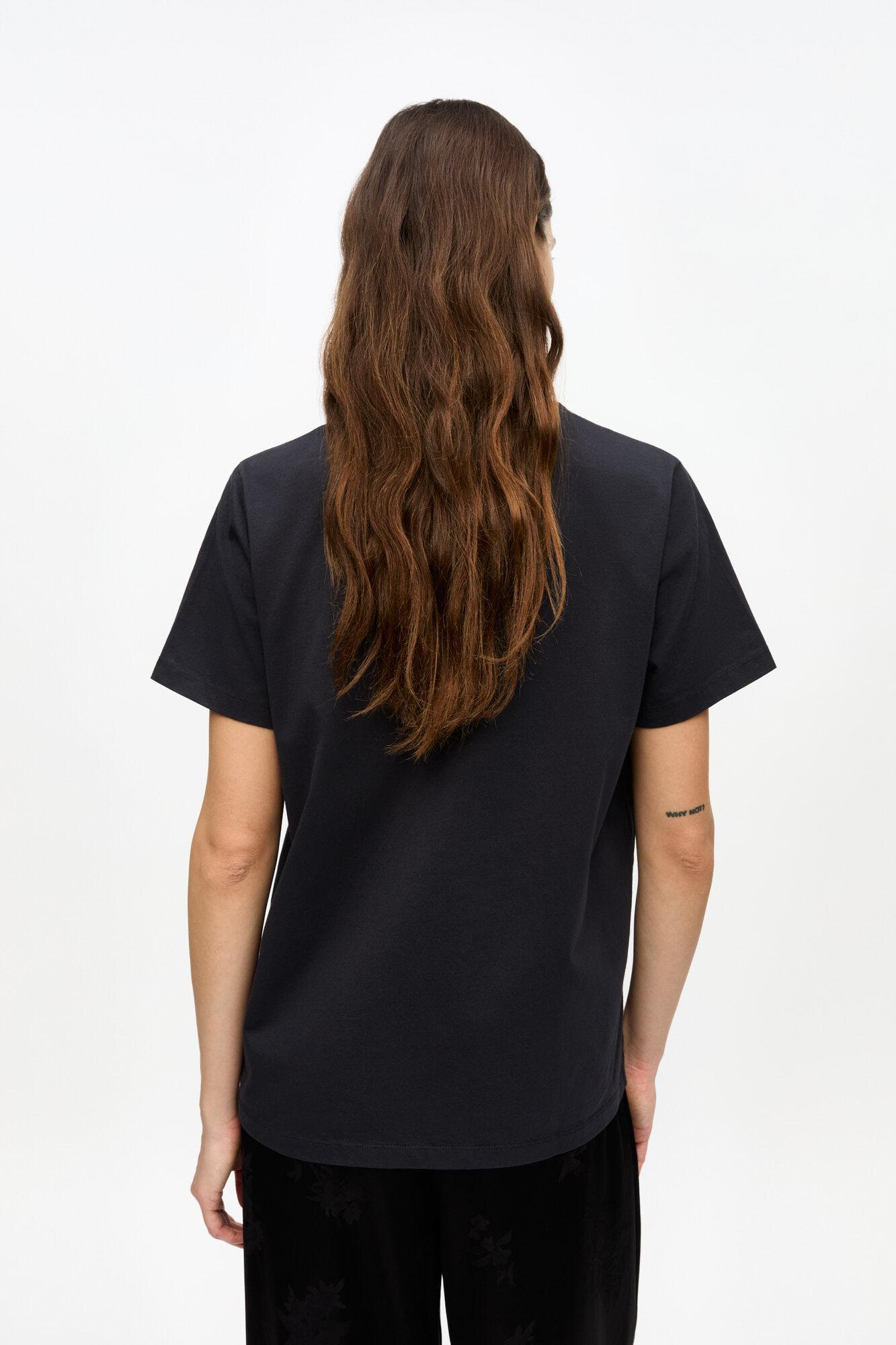 Black Basic Jersey Teddy Relaxed T-shirt Product Image