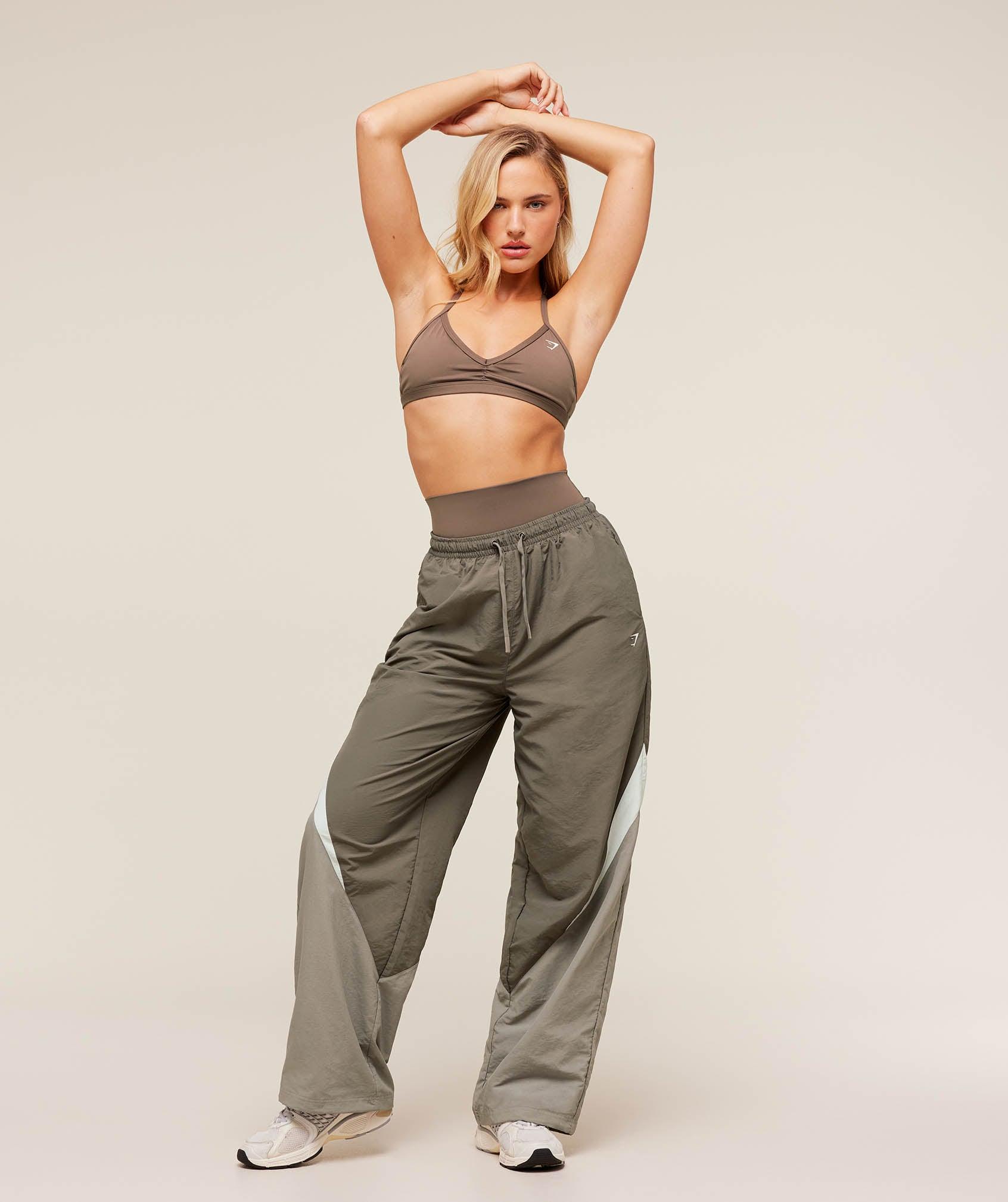 Gymshark Contrast Track Pant - Camo Brown/Linen Brown/Oat White Female Product Image