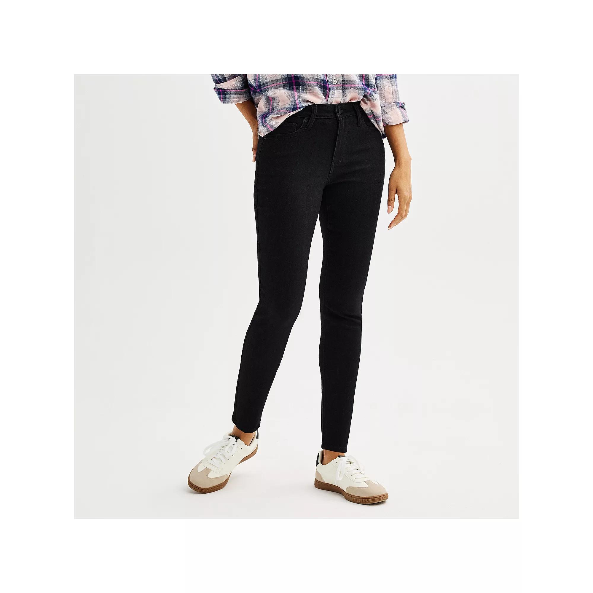 Petite Sonoma Goods For Life® Mid-Rise Skinny Jeans, Women's, Size: 16 Petite, Black Product Image