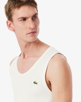 Slim Fit Ribbed Cotton Tank Top Product Image