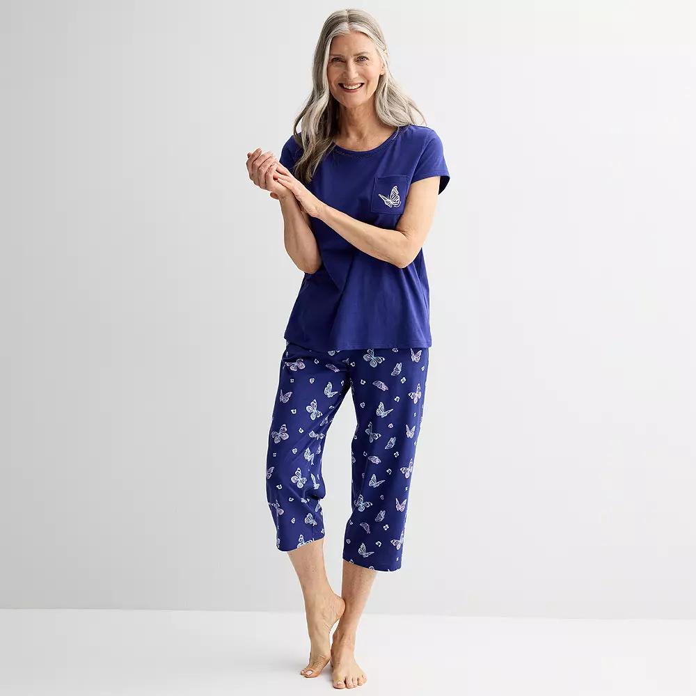 Women's Croft & Barrow® Mom's Day Sleep Set, Size: Large, Butterfly Dream Product Image