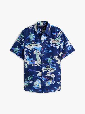 Regular Fit Linen Vacation Print Shirt Product Image