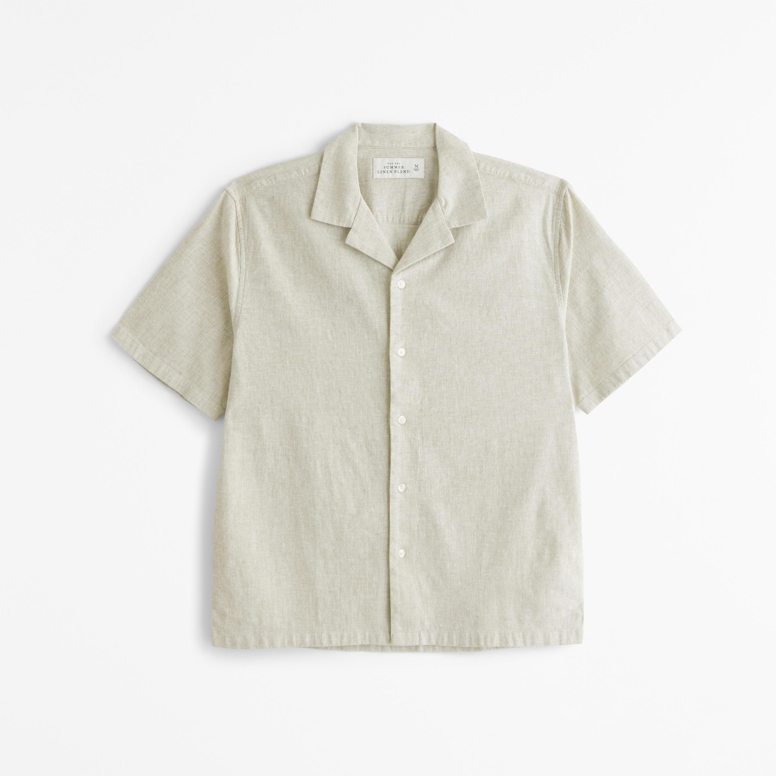 Camp Collar Summer Linen-Blend Shirt Product Image