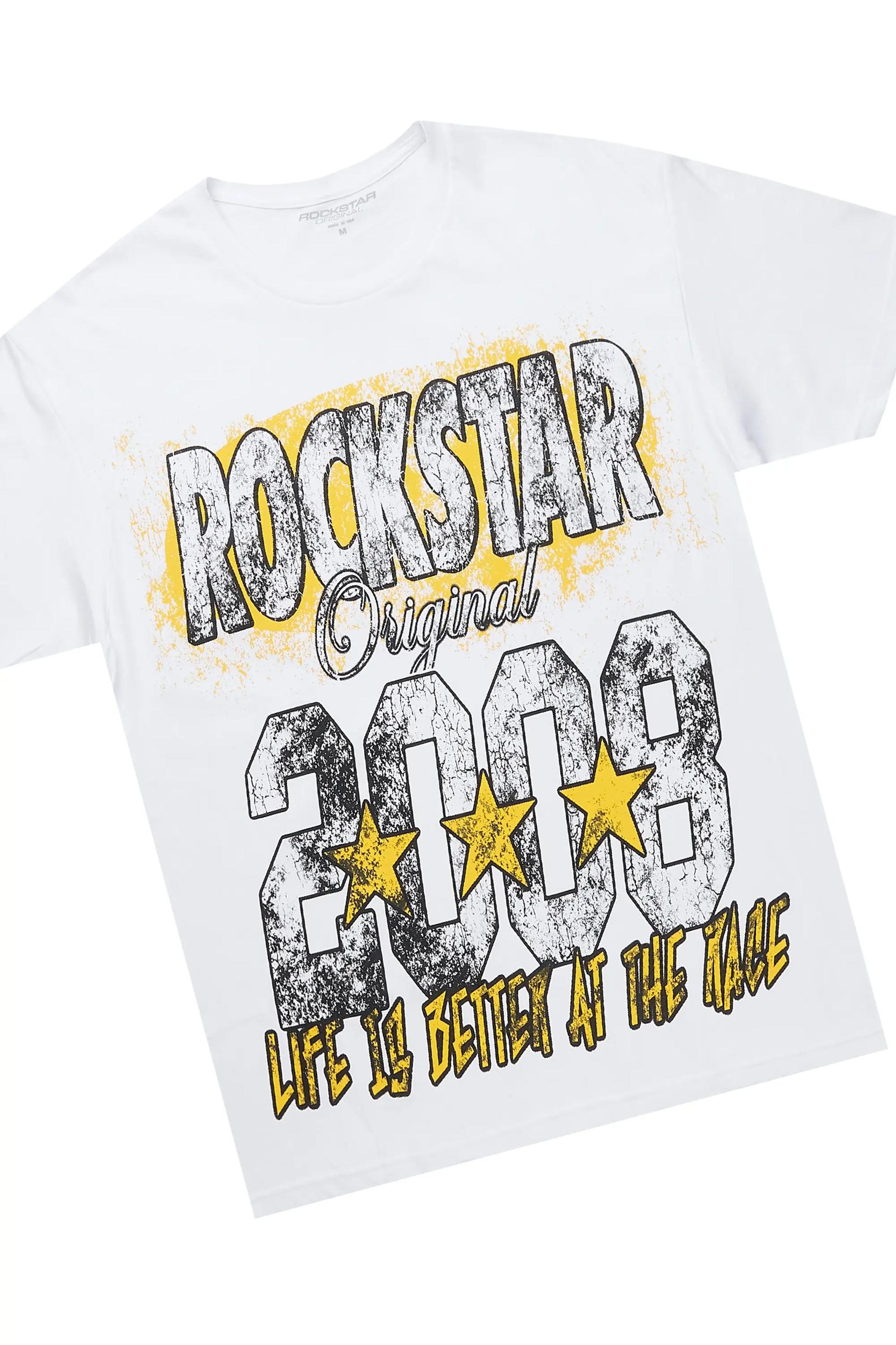 Racing Grung White/Navy T-Shirt/Stacked Baggy Track Pant Set Male Product Image