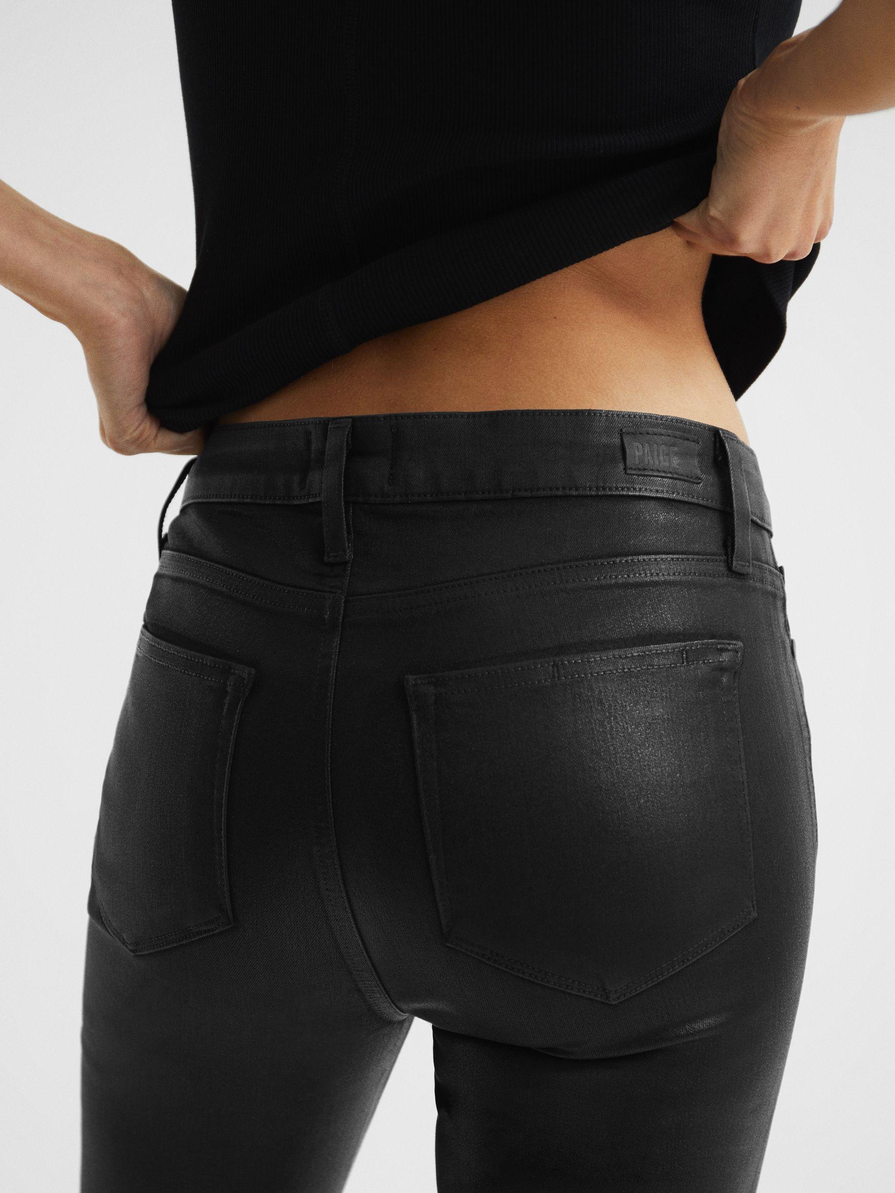 PAIGE Coated Skinny Jeans in Black Product Image