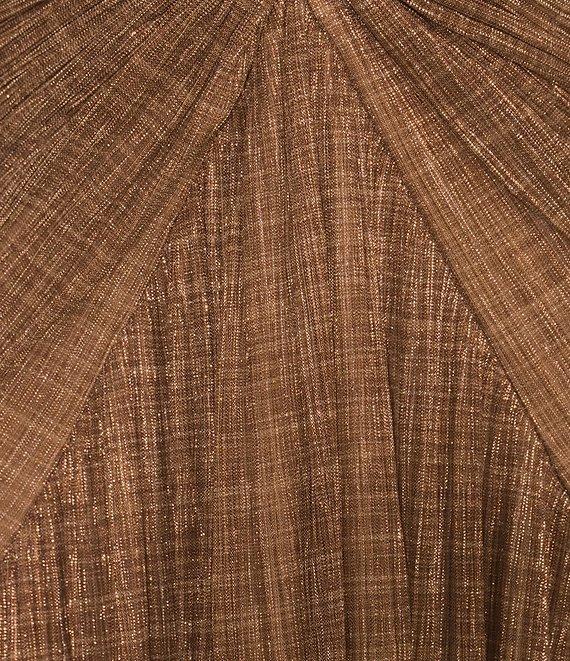 Gianni Bini Hazel Metallic Chiffon V-Neck Long Sleeve Cut Out Dress Product Image