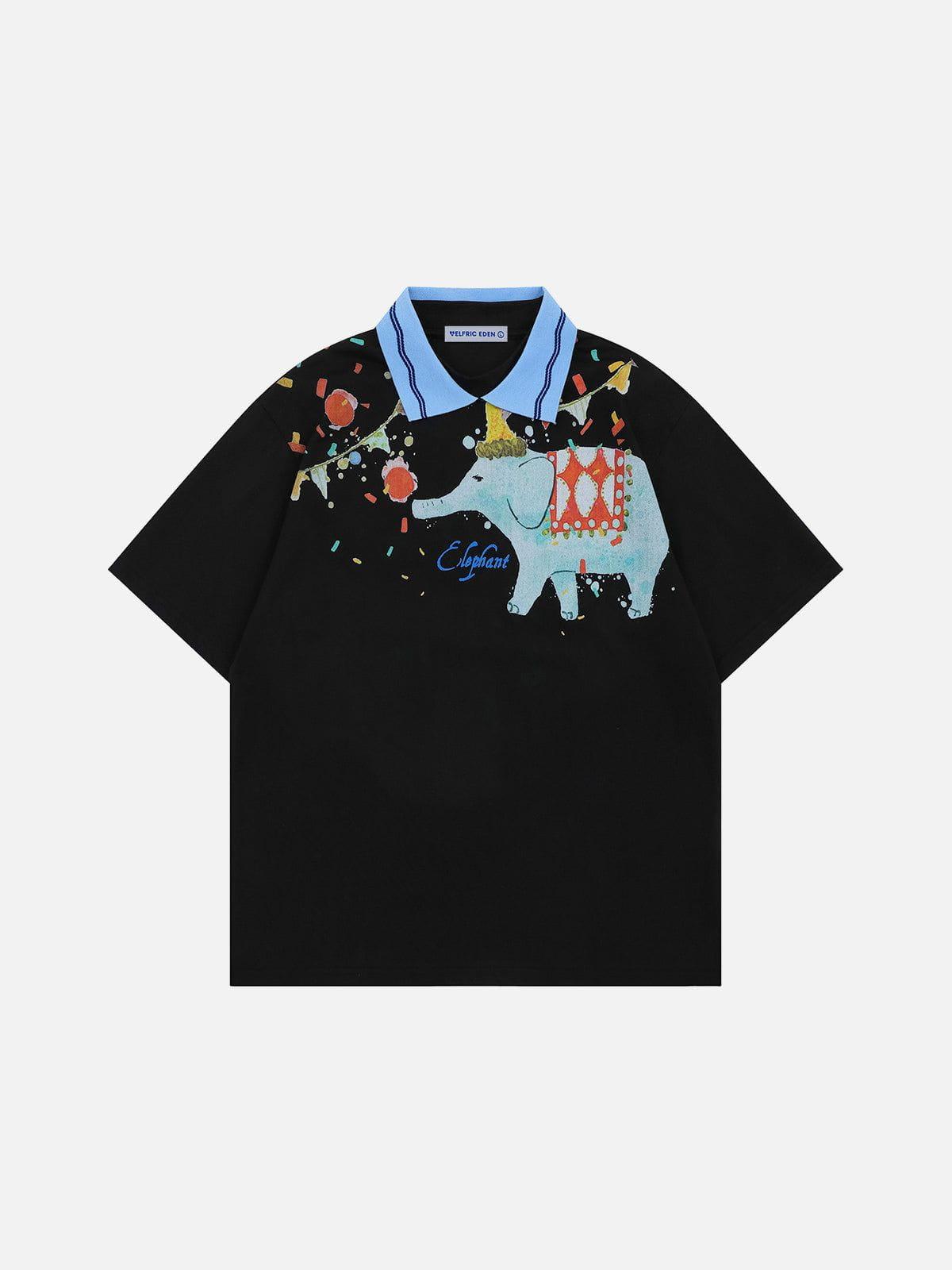 Aelfric Eden Elephant Graphic Polo Tee Product Image