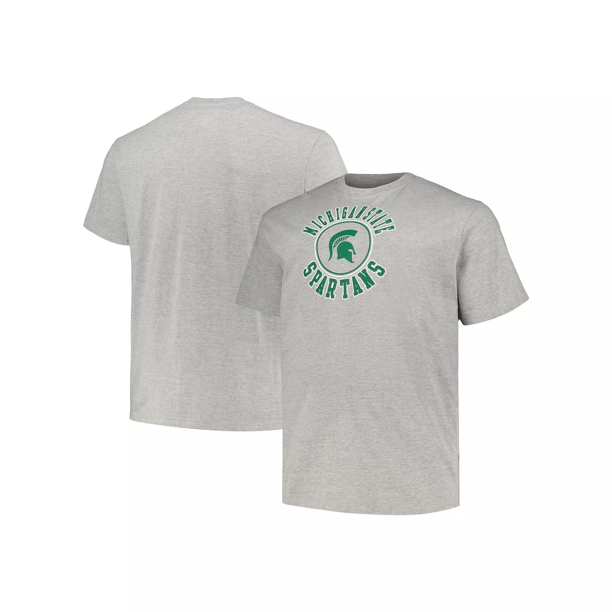 Men's Champion Heather Gray Michigan State Spartans Big & Tall Circle Logo T-Shirt,  Product Image