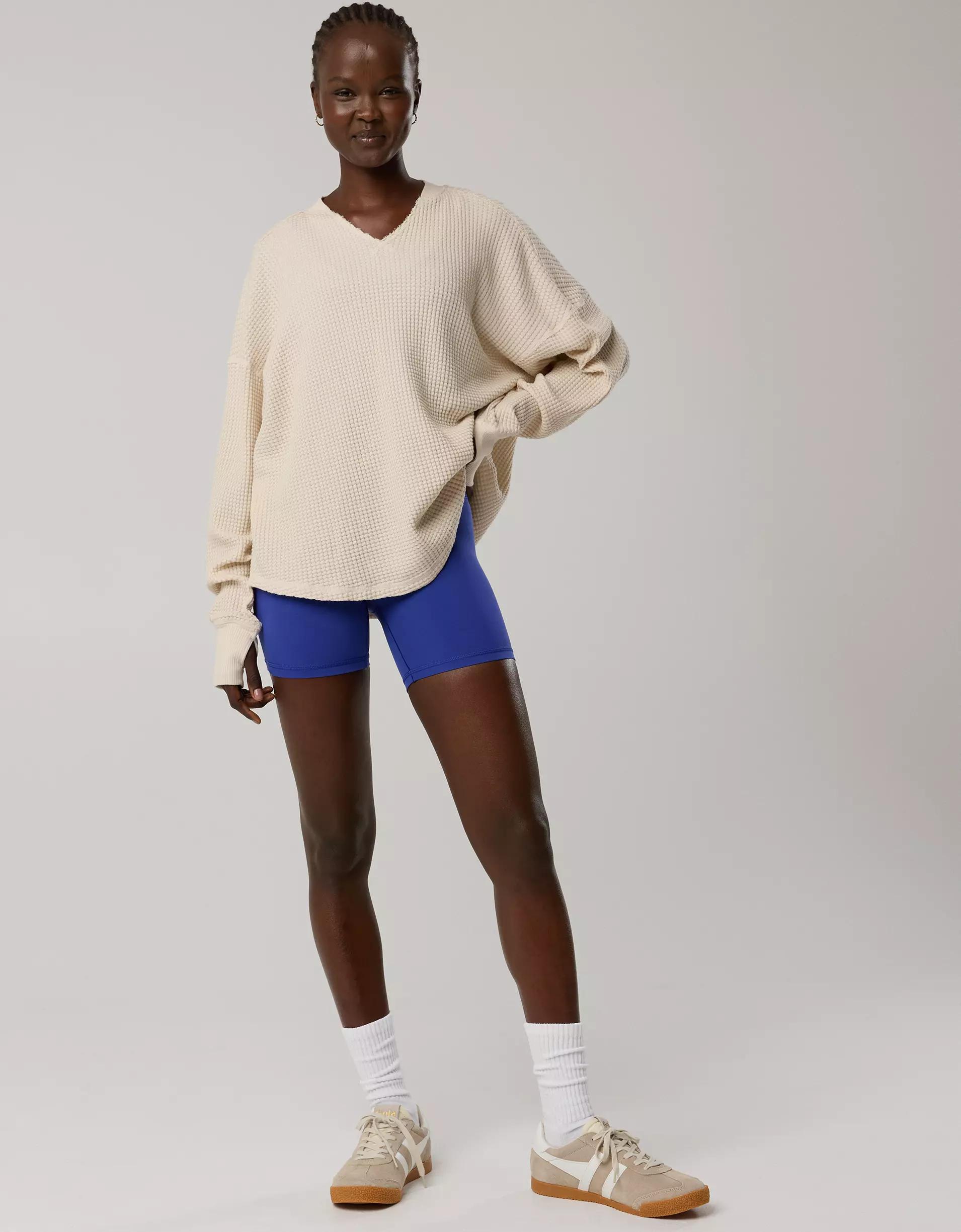 OFFLINE By Aerie Wow! Waffle Notch Neck Long Sleeve T-Shirt Women's Product Image