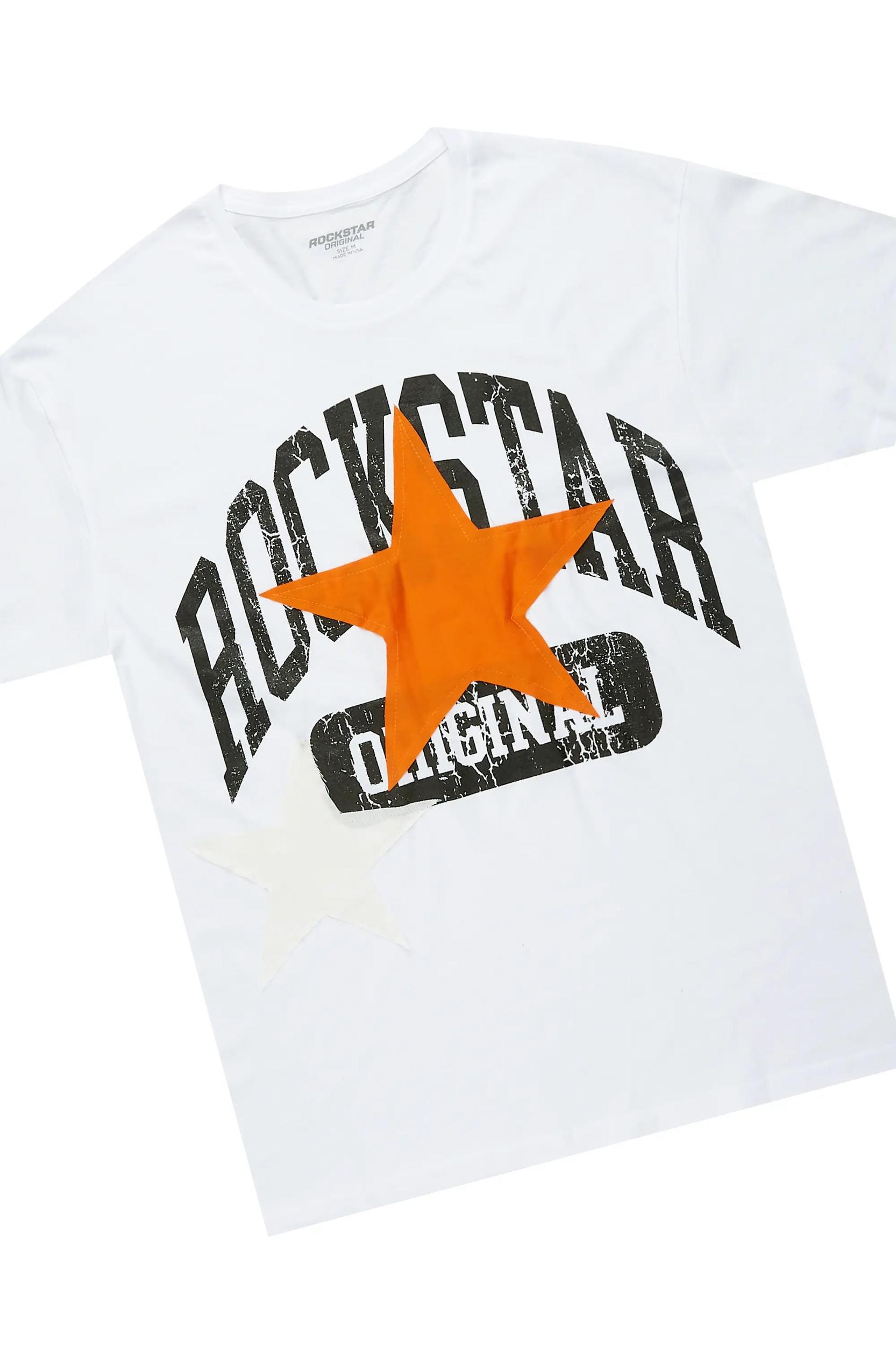 Mallor White/Orange T-Shirt/Stacked Track Set Male Product Image