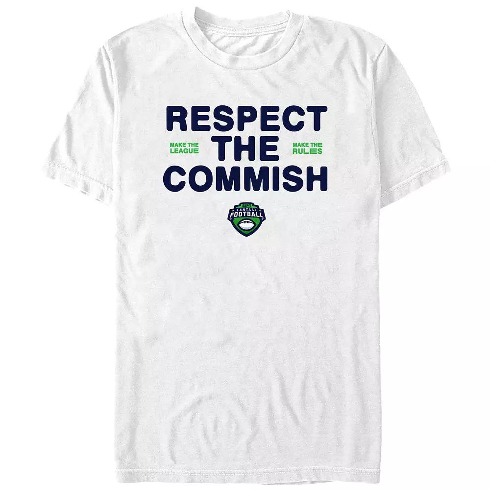 Men's ESPN Fantasy Football Respect The Commish Graphic Tee, Size: Large, White Product Image