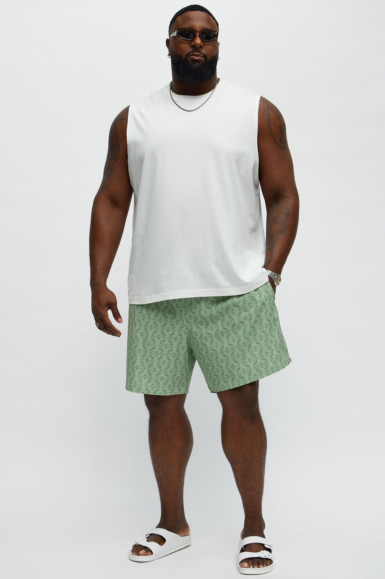 Temple Tide Swim Classic Trunk - Green/combo Product Image