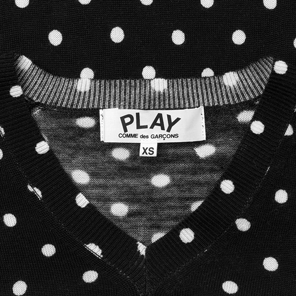 Womens Polka Dot Sweater - Black Female Product Image