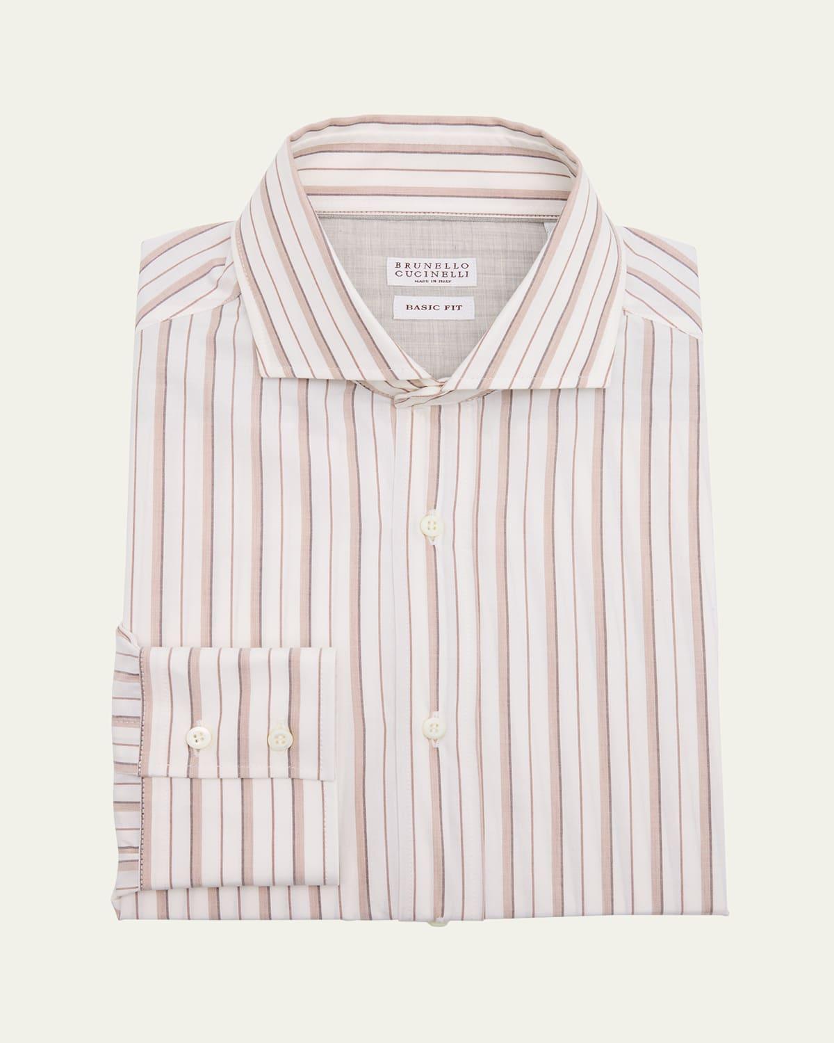 Men's Cotton Multi-Stripe Sport Shirt Product Image