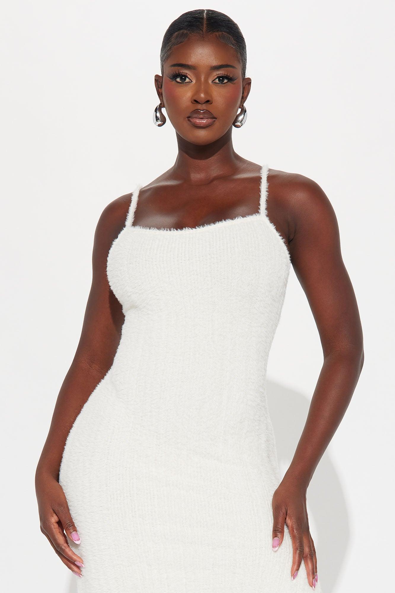 Fuzzy Feels Maxi Dress Set - Cream Product Image