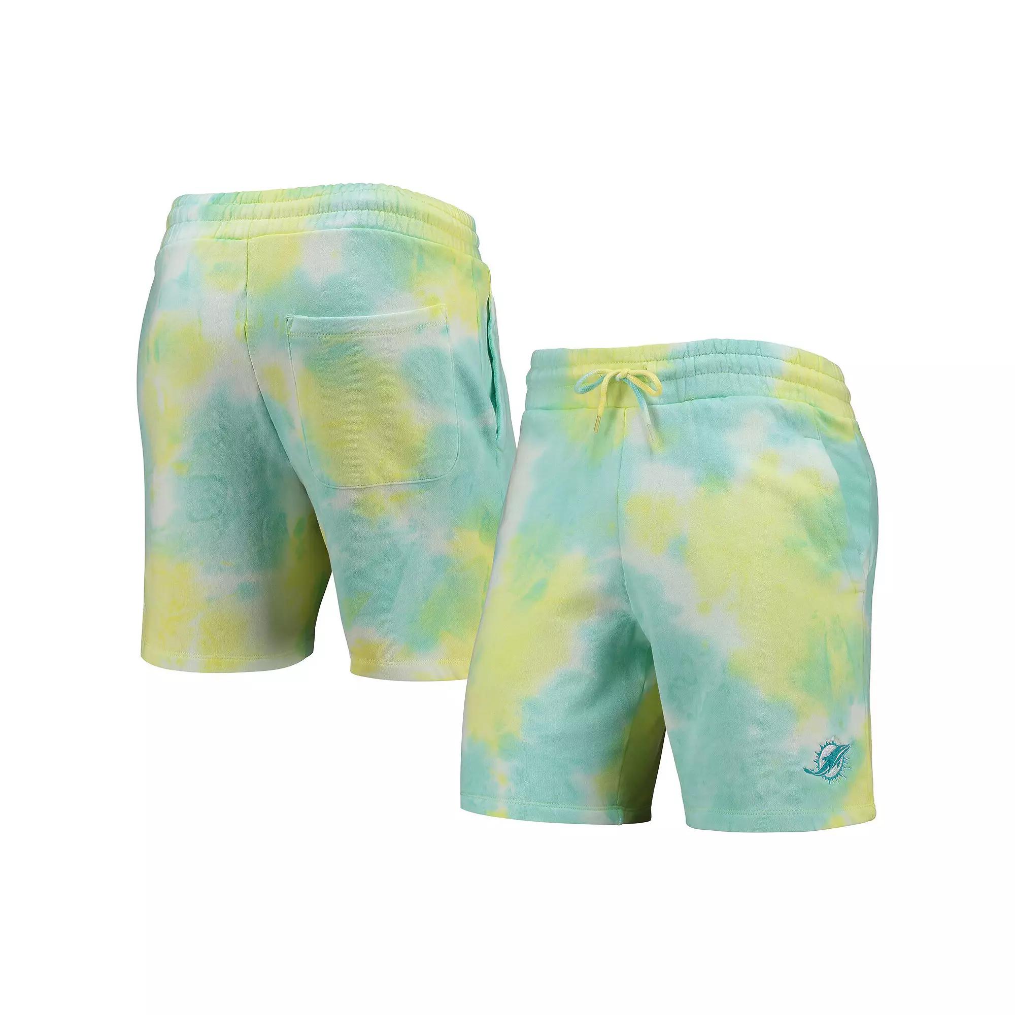 Men's New Era White Miami Dolphins Tie-Dye Shorts, Size: Large Product Image