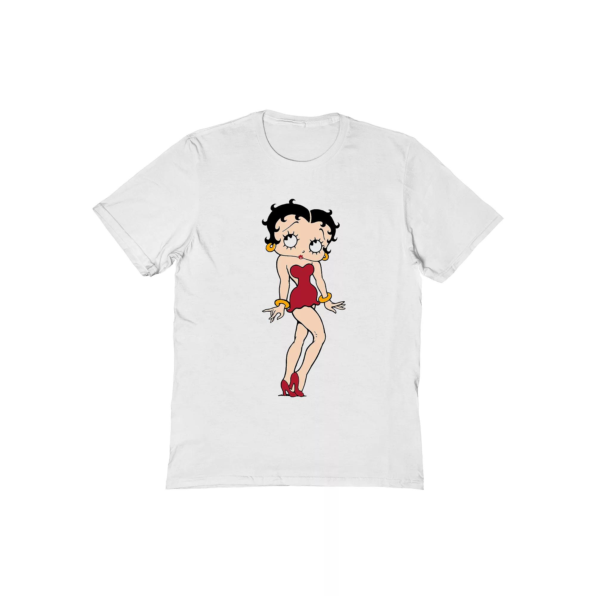 Men's Betty Boop T-Shirt, Size: Large, White Product Image