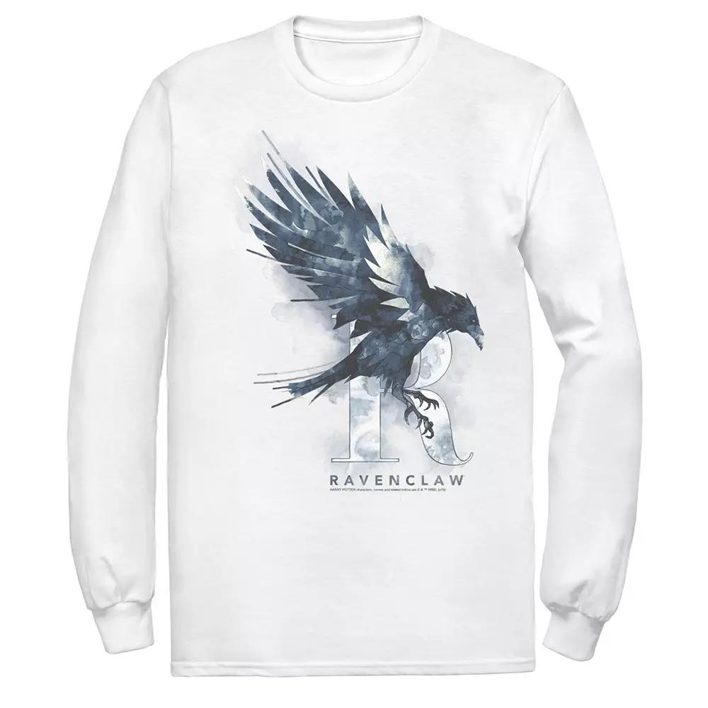 Men's Harry Potter Ravenclaw House Watercolor Long Sleeve Tee, Size: Medium, White Product Image