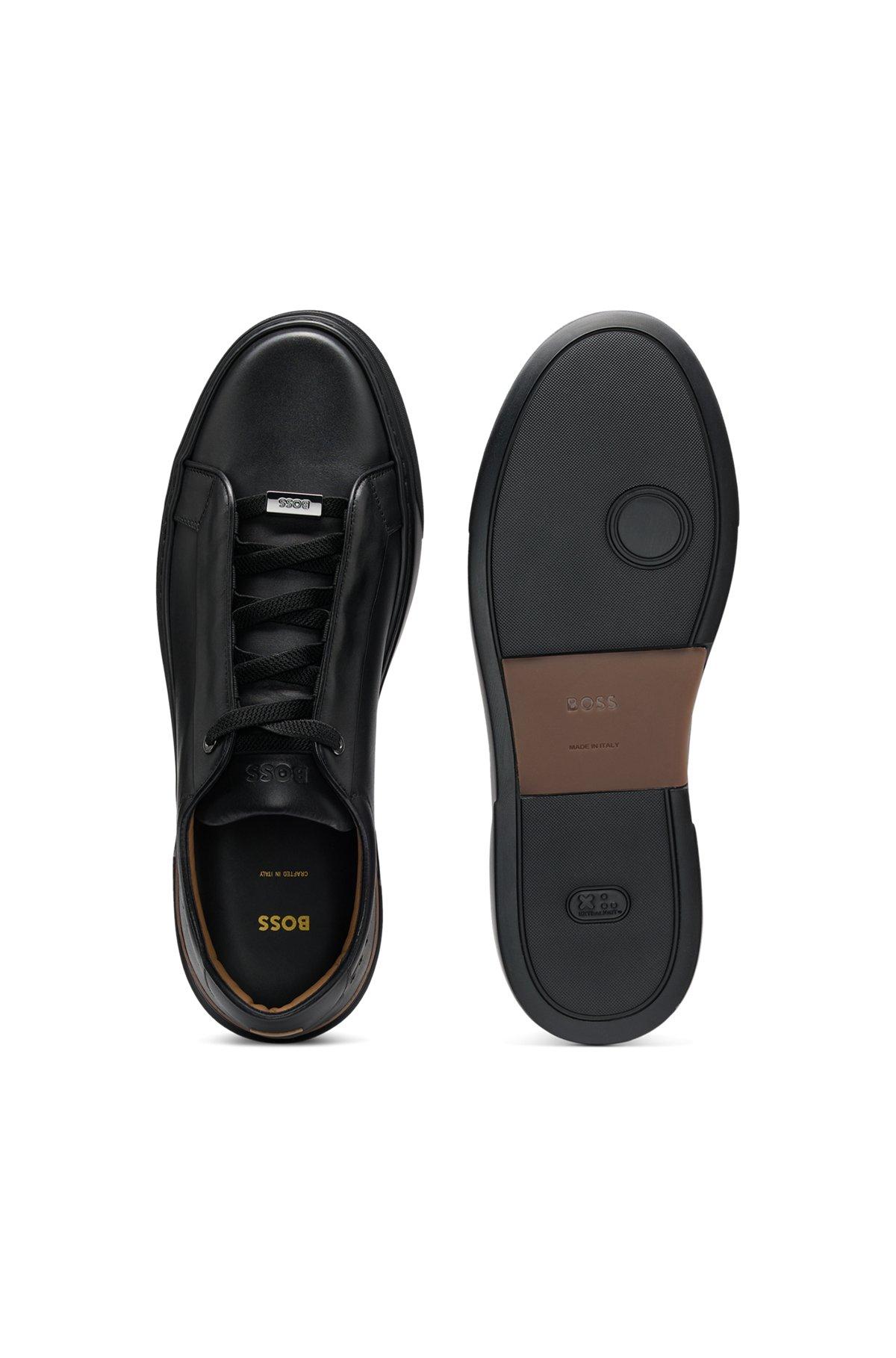 BOSS - Gary leather trainers with hidden laces - Black Product Image