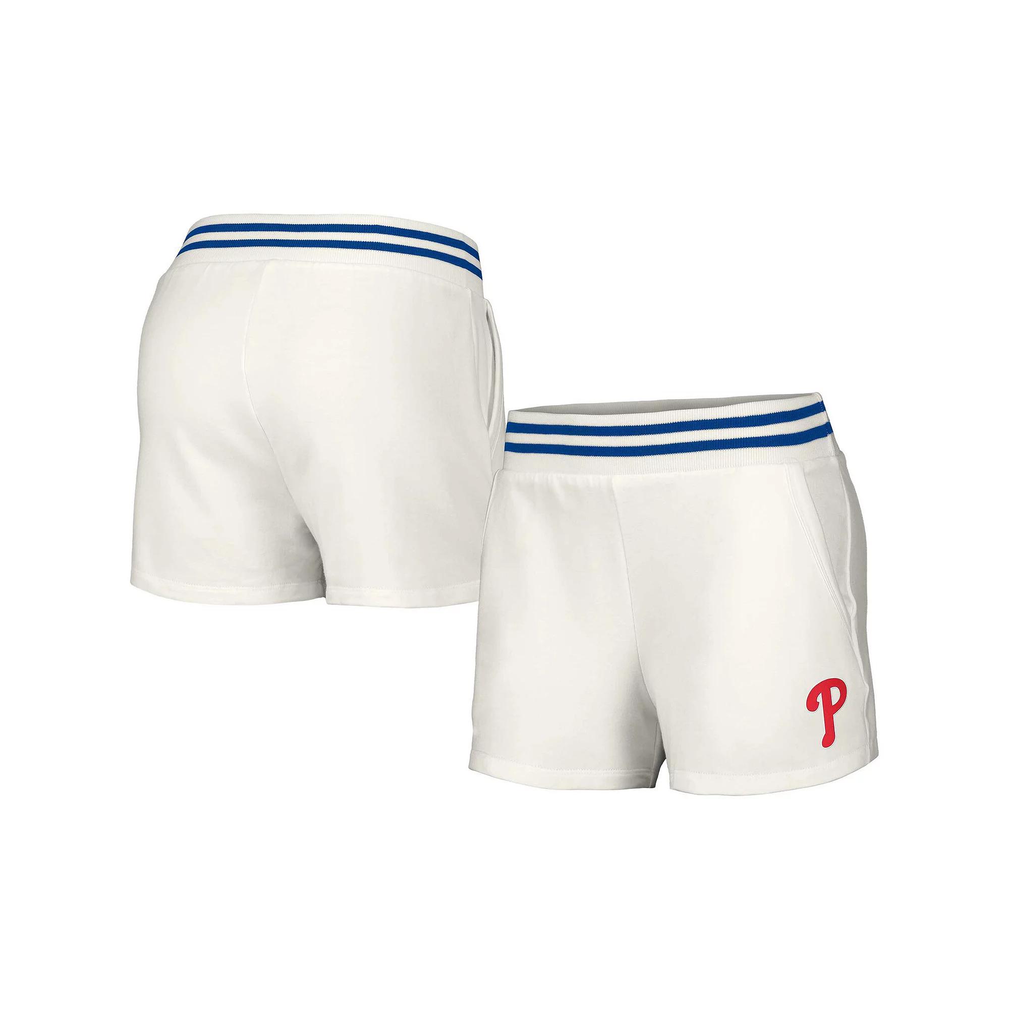 Women's Lusso White Philadelphia Phillies Maeg Tri-Blend Pocket Shorts,  Product Image
