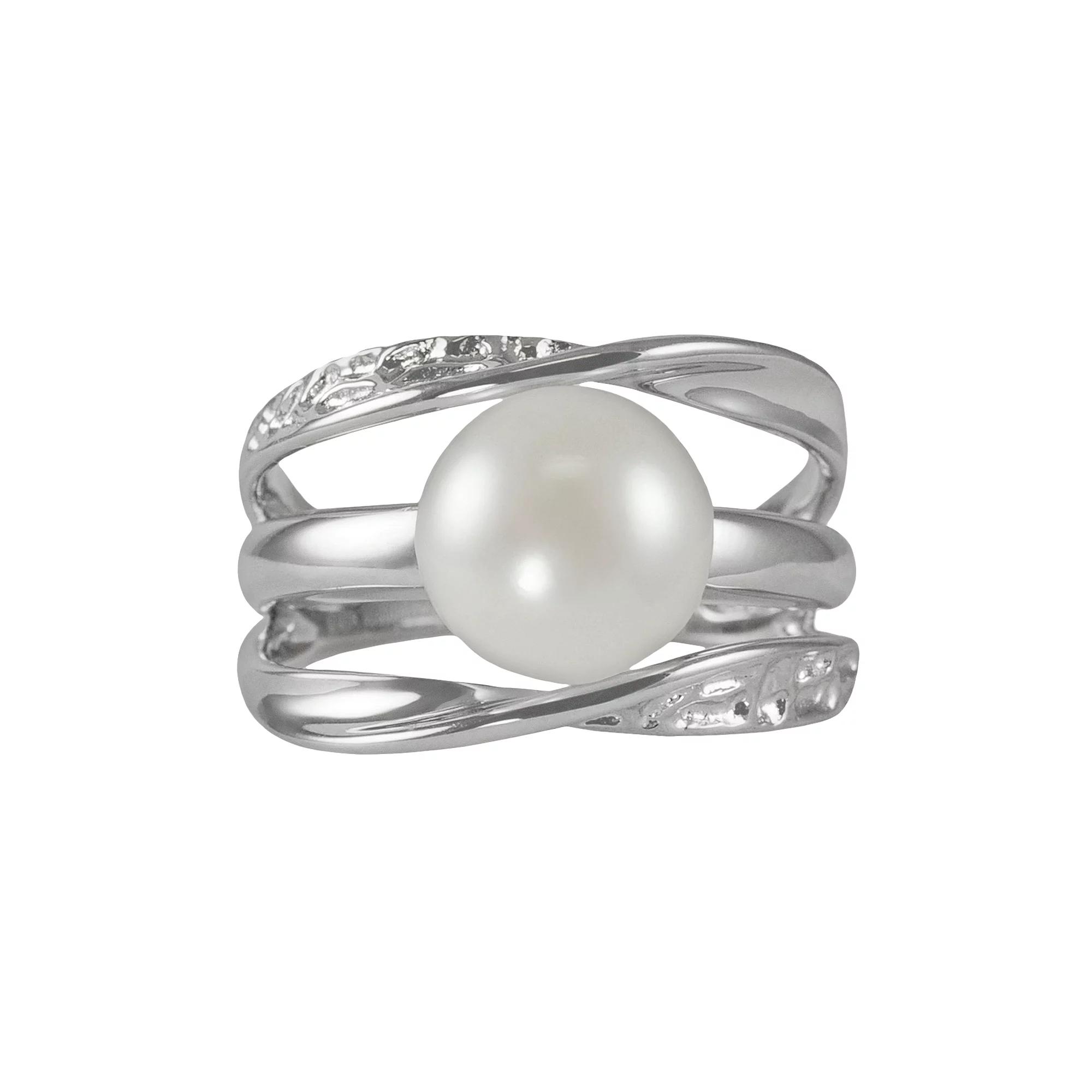 Sterling Silver Freshwater Cultured Pearl Galaxy Ring, Womens Product Image