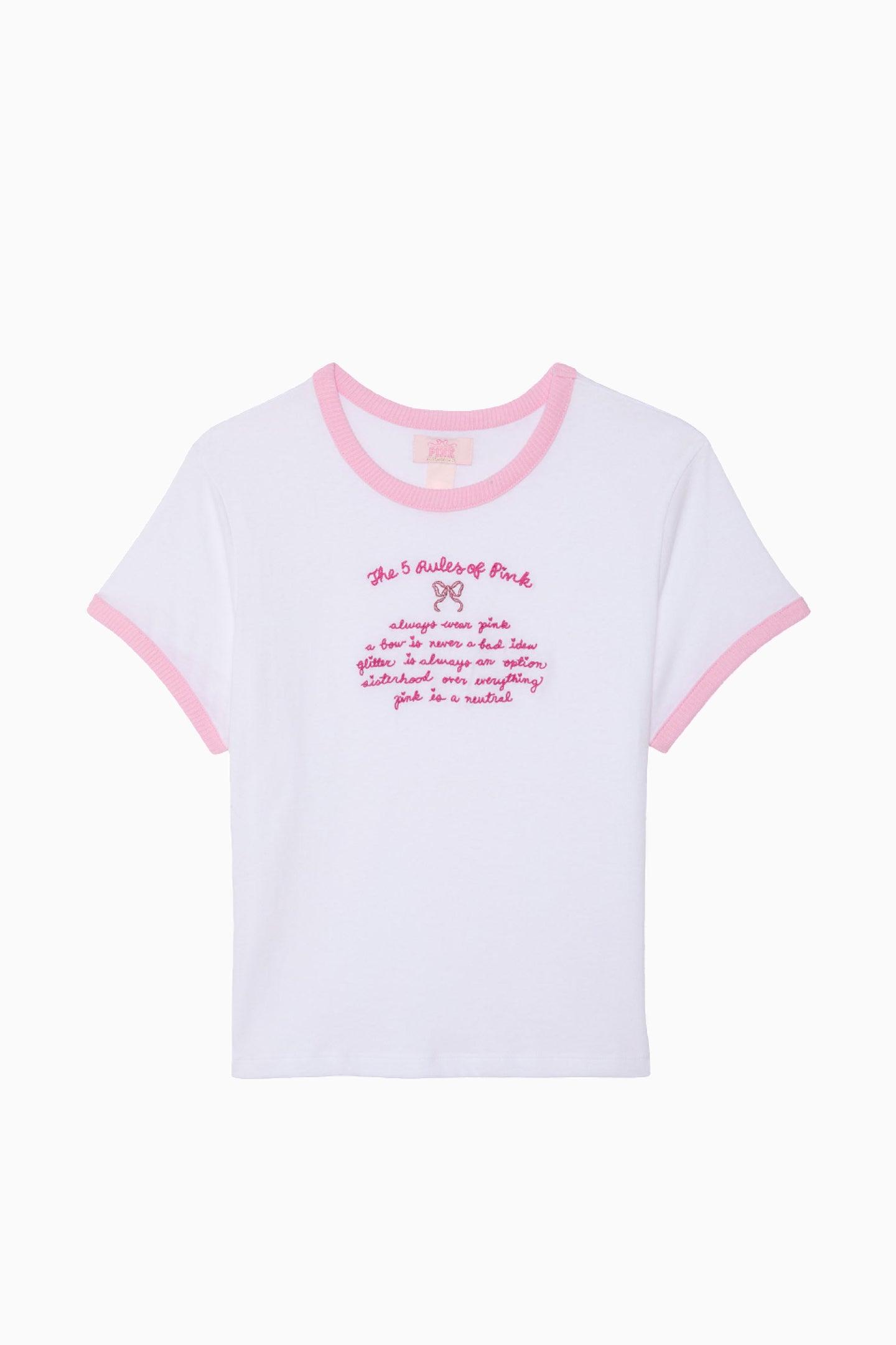 PINK x LoveShackFancy Cotton Baby Tee - PINK LOLLIPOP WASH / S Product Image