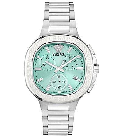 Versace Womens V-Chrono Square Stainless Steel Bracelet Watch Product Image