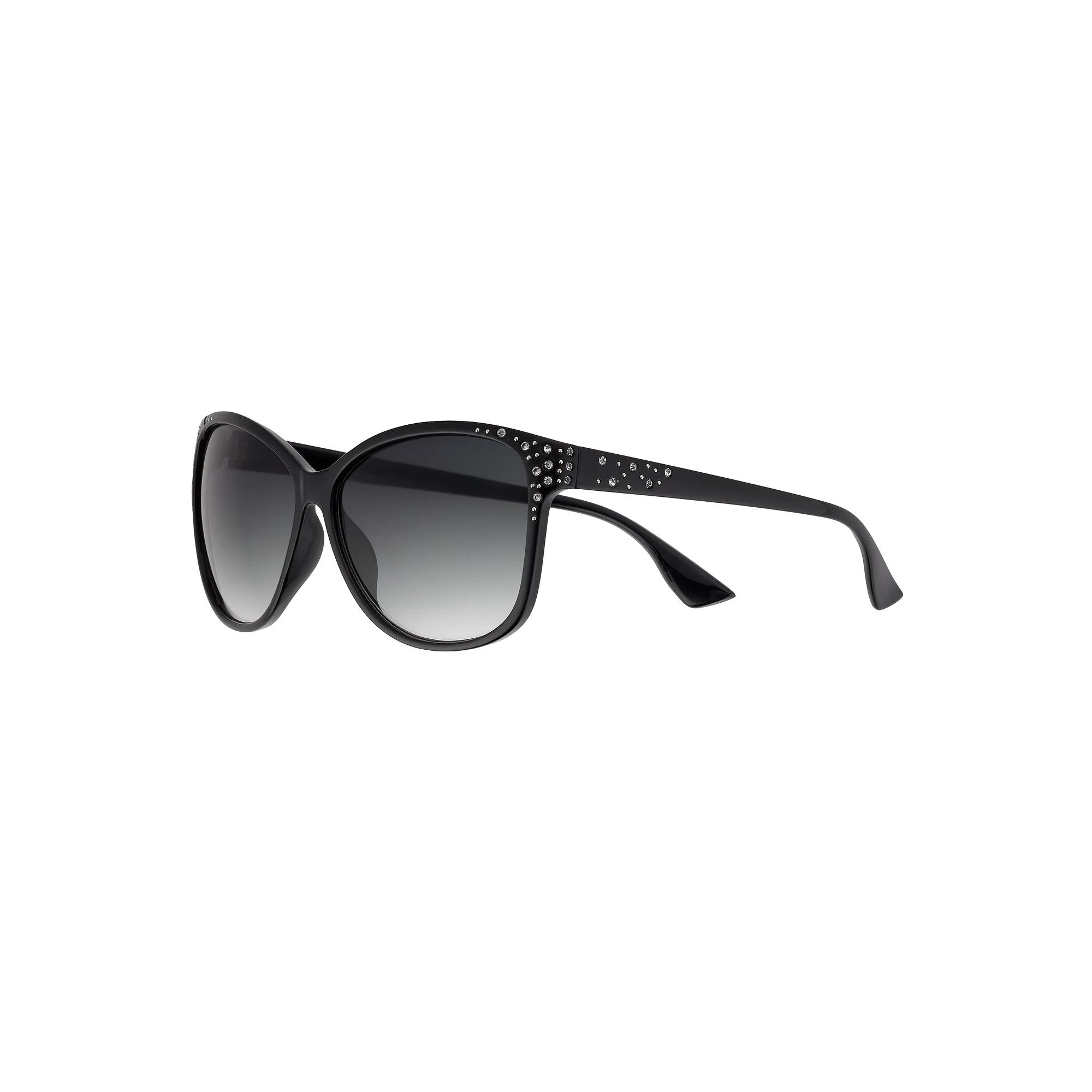 Women's Nine West 58mm Plastic Cateye Sunglasses, Black Product Image