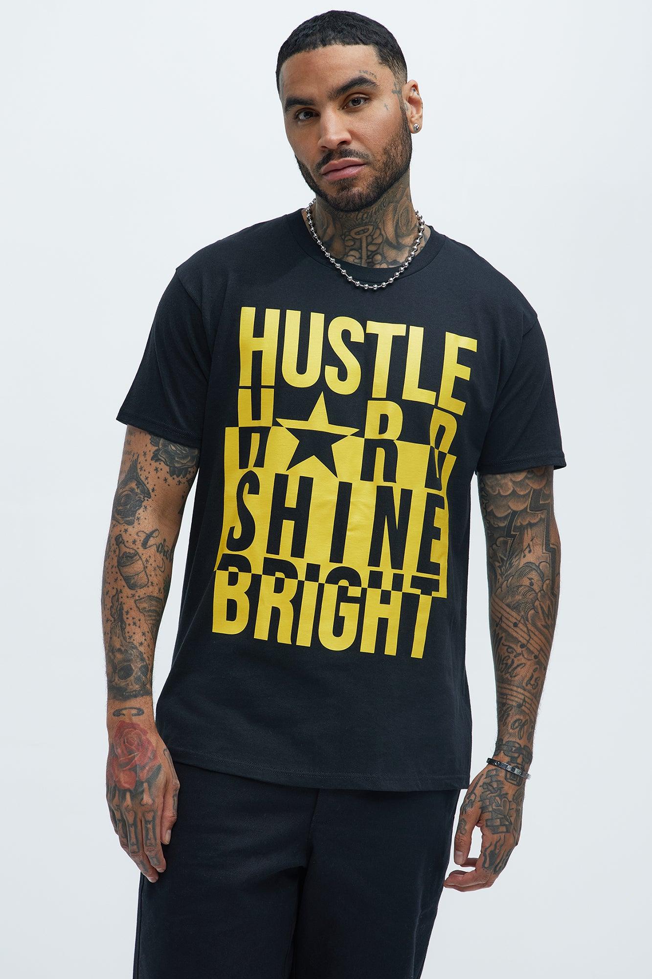 Hustle Hard Shine Bright Short Sleeve Tee - Black Product Image