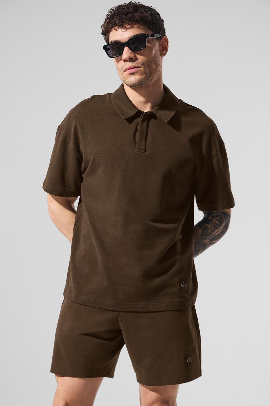 Double Take Short Sleeve Polo - Espresso Product Image