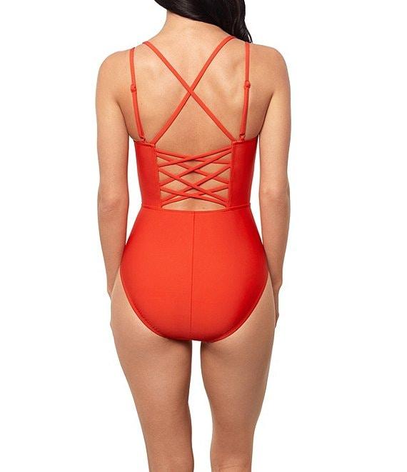 Magicsuit Solid Sigourney Scoop Neck Underwire Strappy Back One Piece Swimsuit Product Image