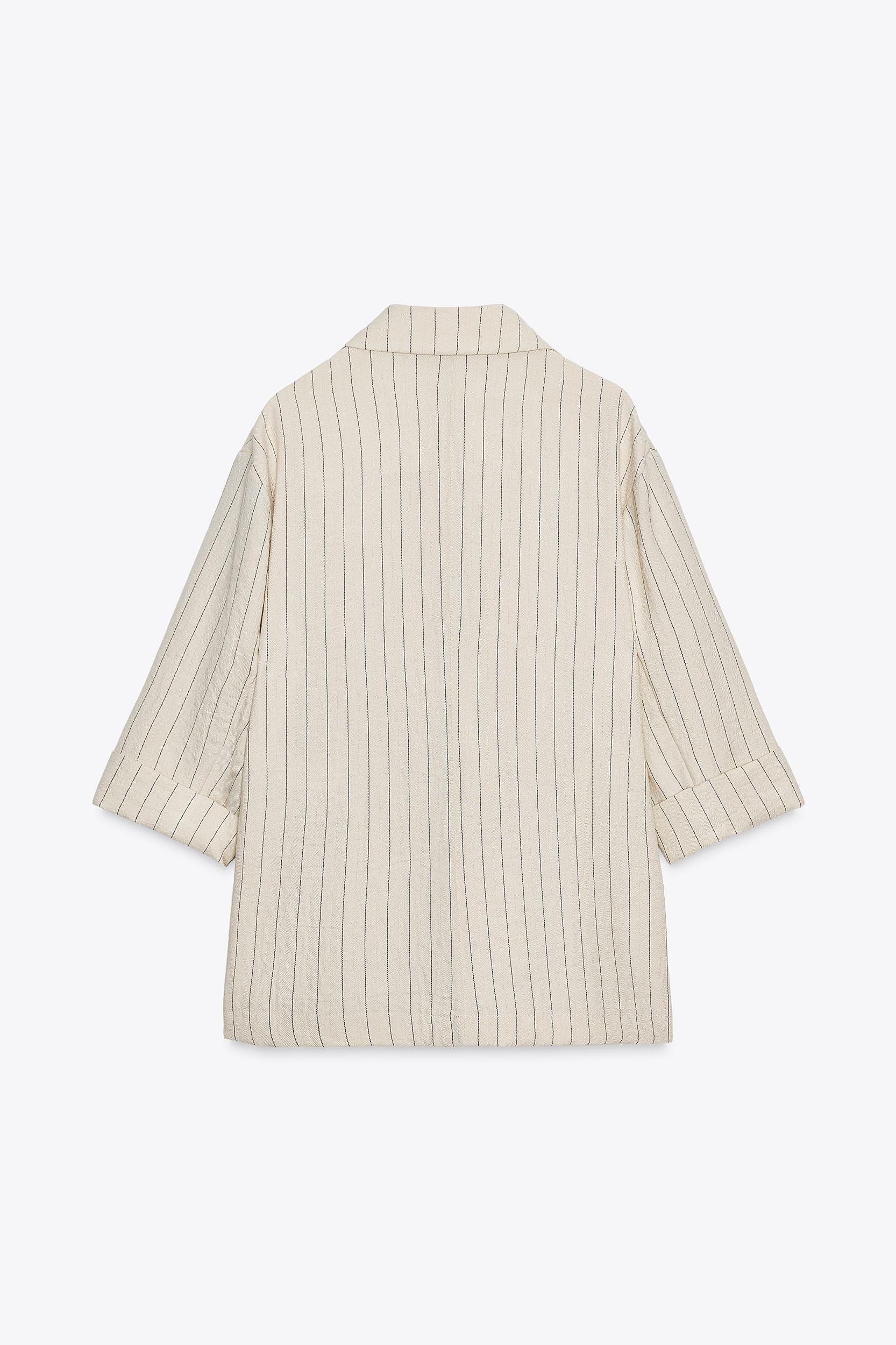 STRIPED DOUBLE BREASTED BLAZER Product Image