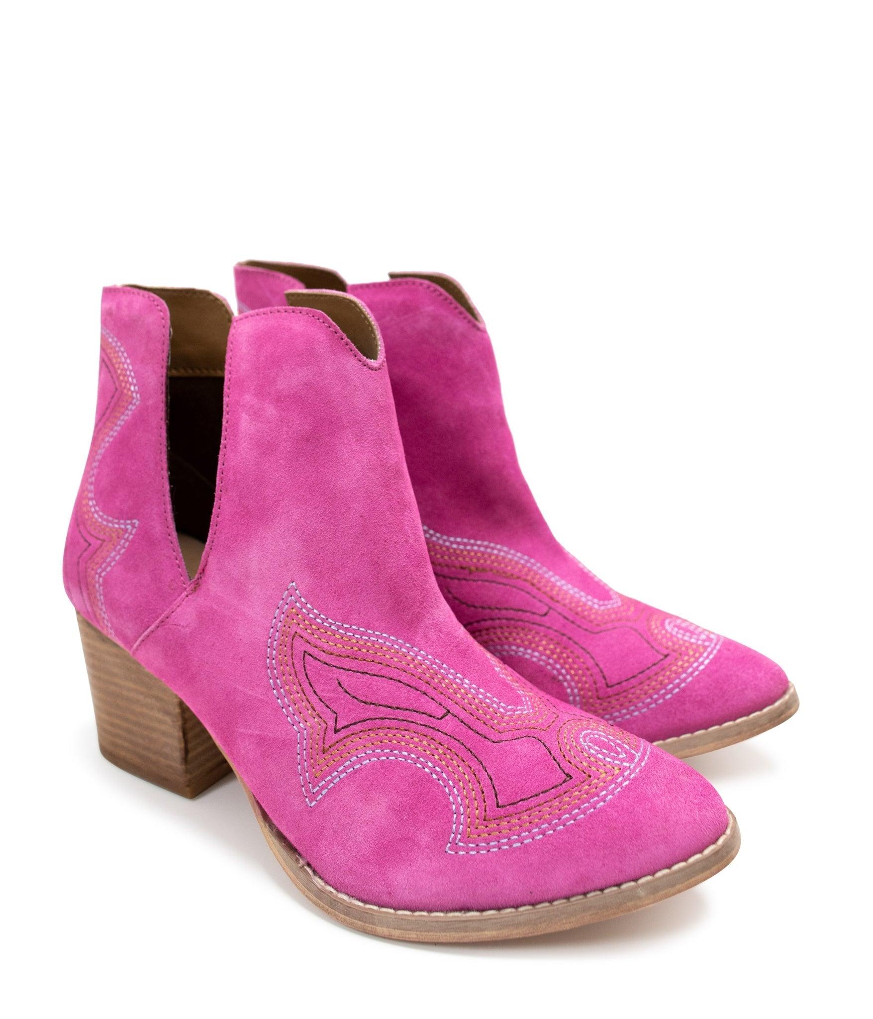 Journee Ankle Boots in Magenta (Online Exclusive) Product Image