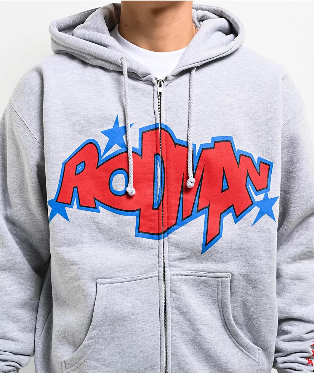 Rodman Apparel 2K Logo Grey Zip Hoodie Product Image