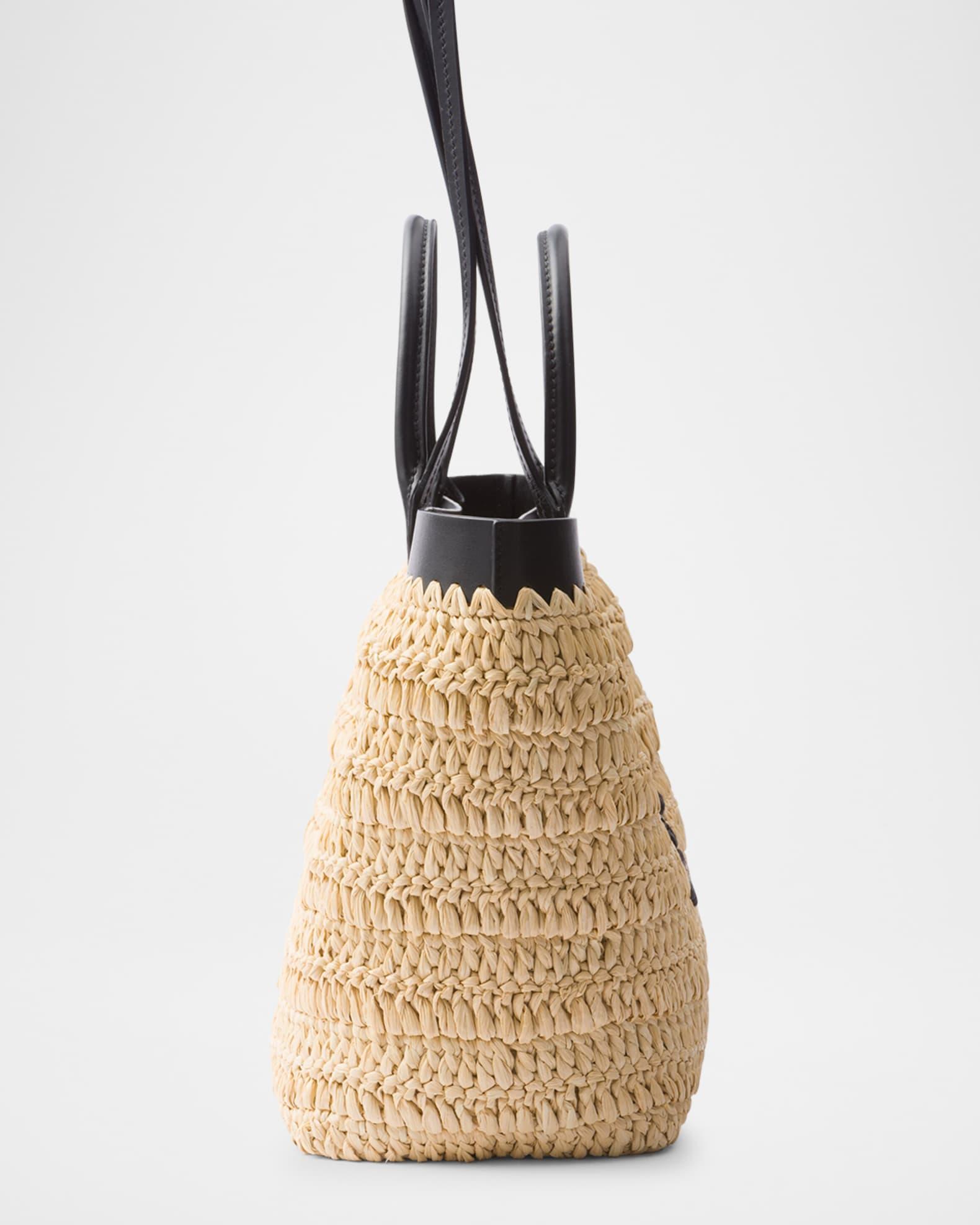 Small Crochet and Leather Tote Bag Product Image