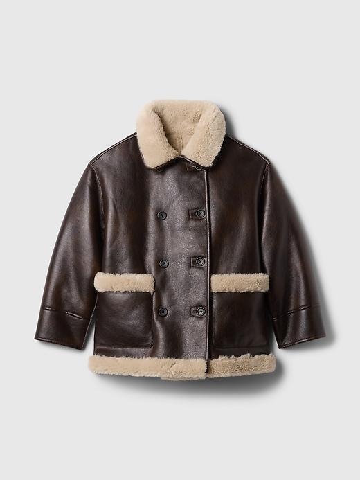 Reversible Recycled Vegan Leather Sherpa Jacket Product Image