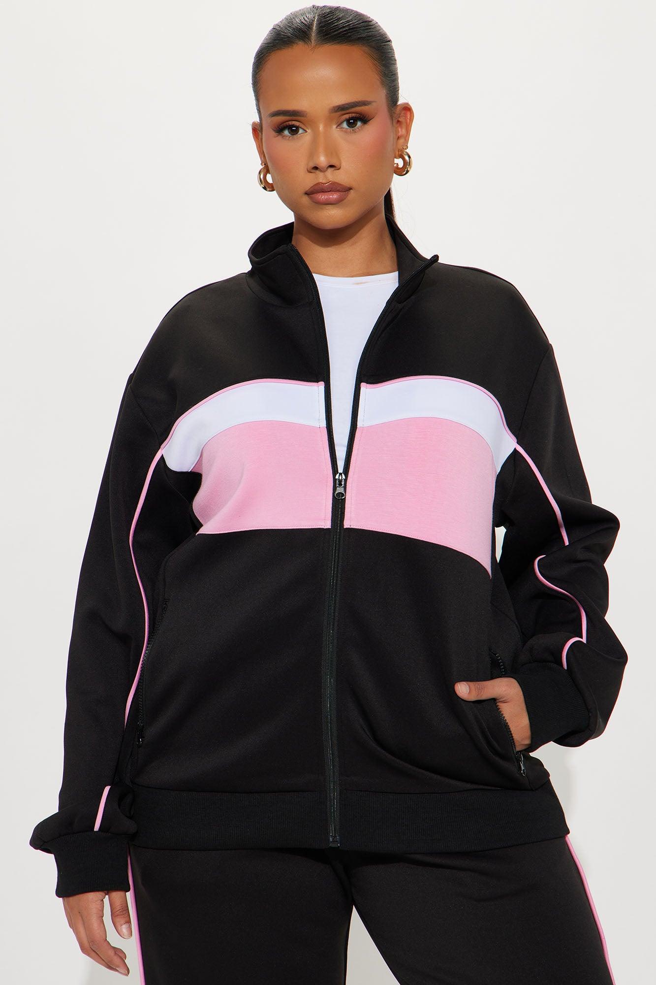 Ballin' Tracksuit Pant Set - Black/Pink Product Image