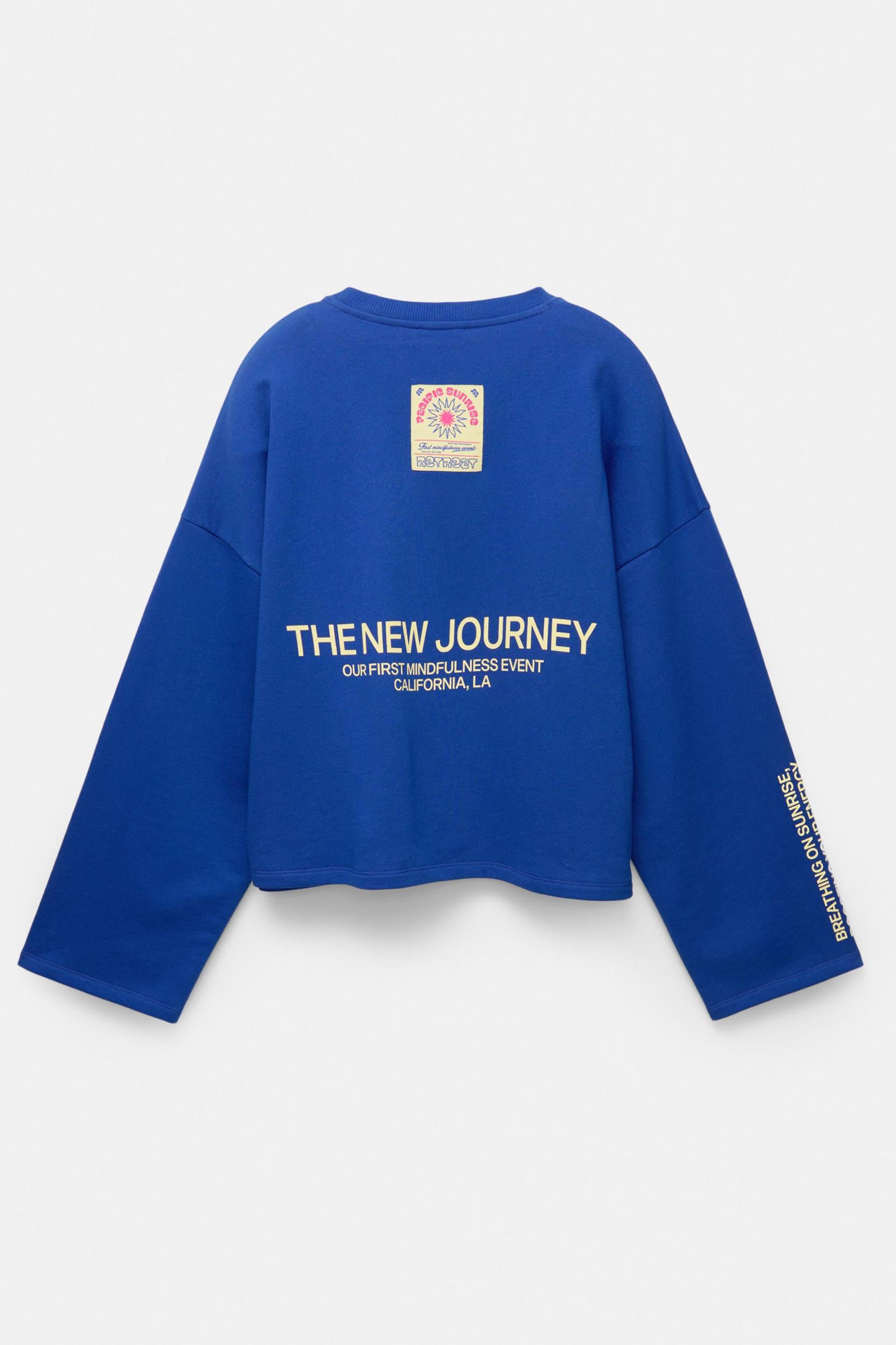 Embroidered blue sweatshirt Product Image