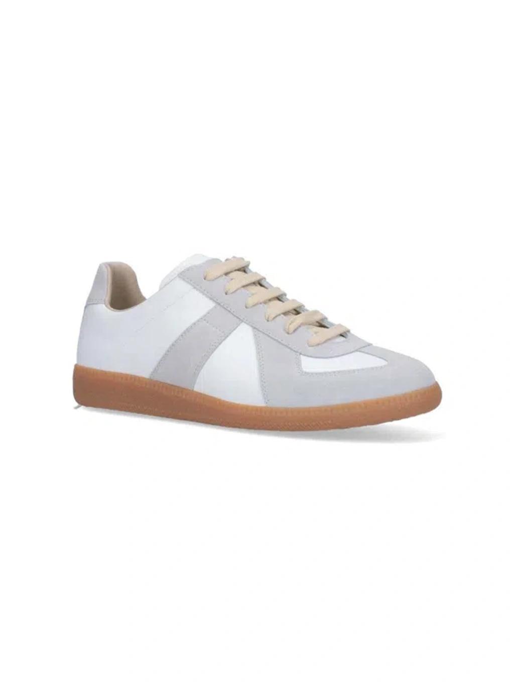 MAISON MARGIELA Replica Leather And Suede Sneakers In White Product Image