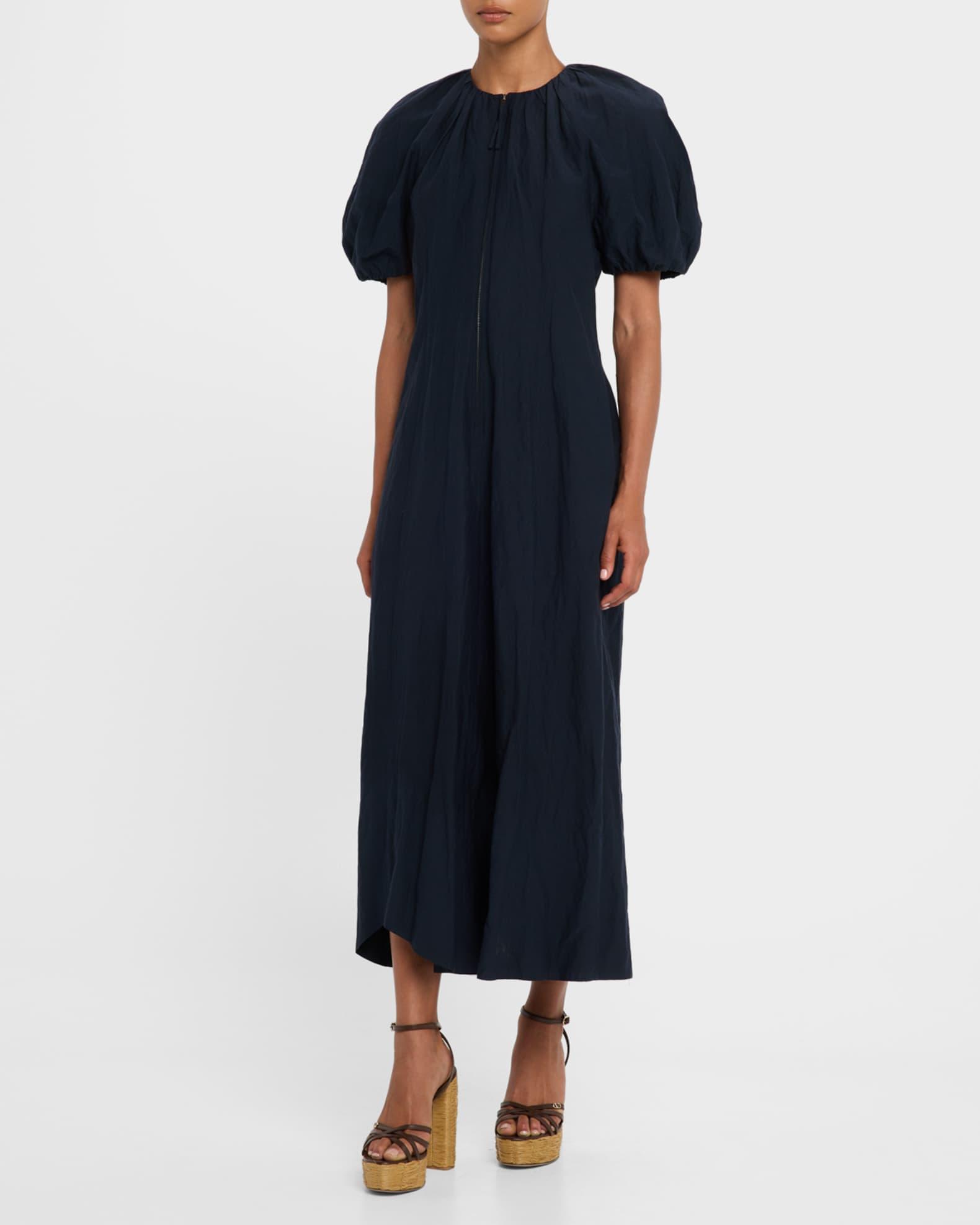Neli Blouson-Sleeve Ruched Maxi Dress Product Image