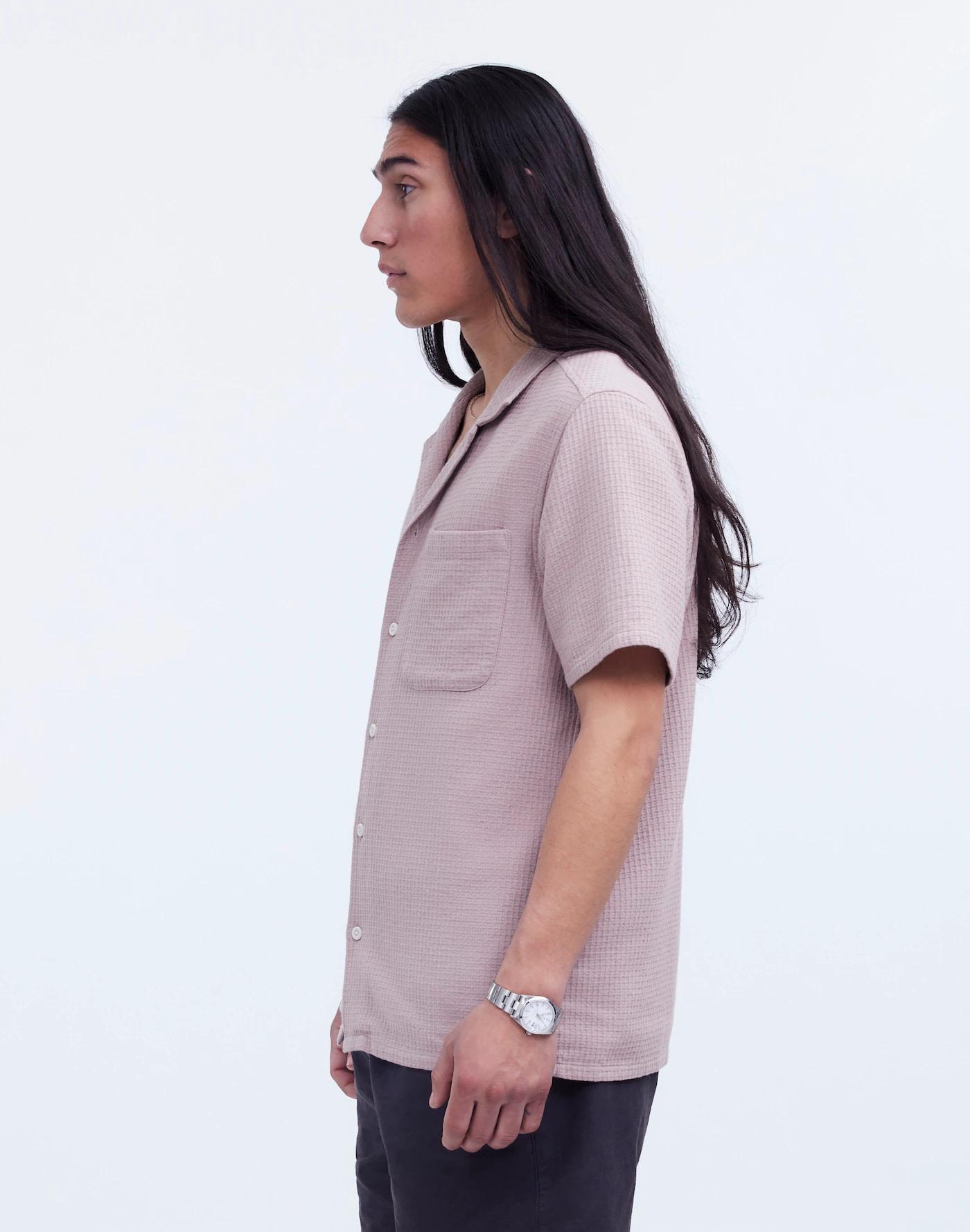 Easy Short-Sleeve Shirt in Woven Checkerboard Product Image