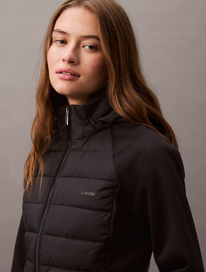 Mixed Media Puffer Jacket Product Image
