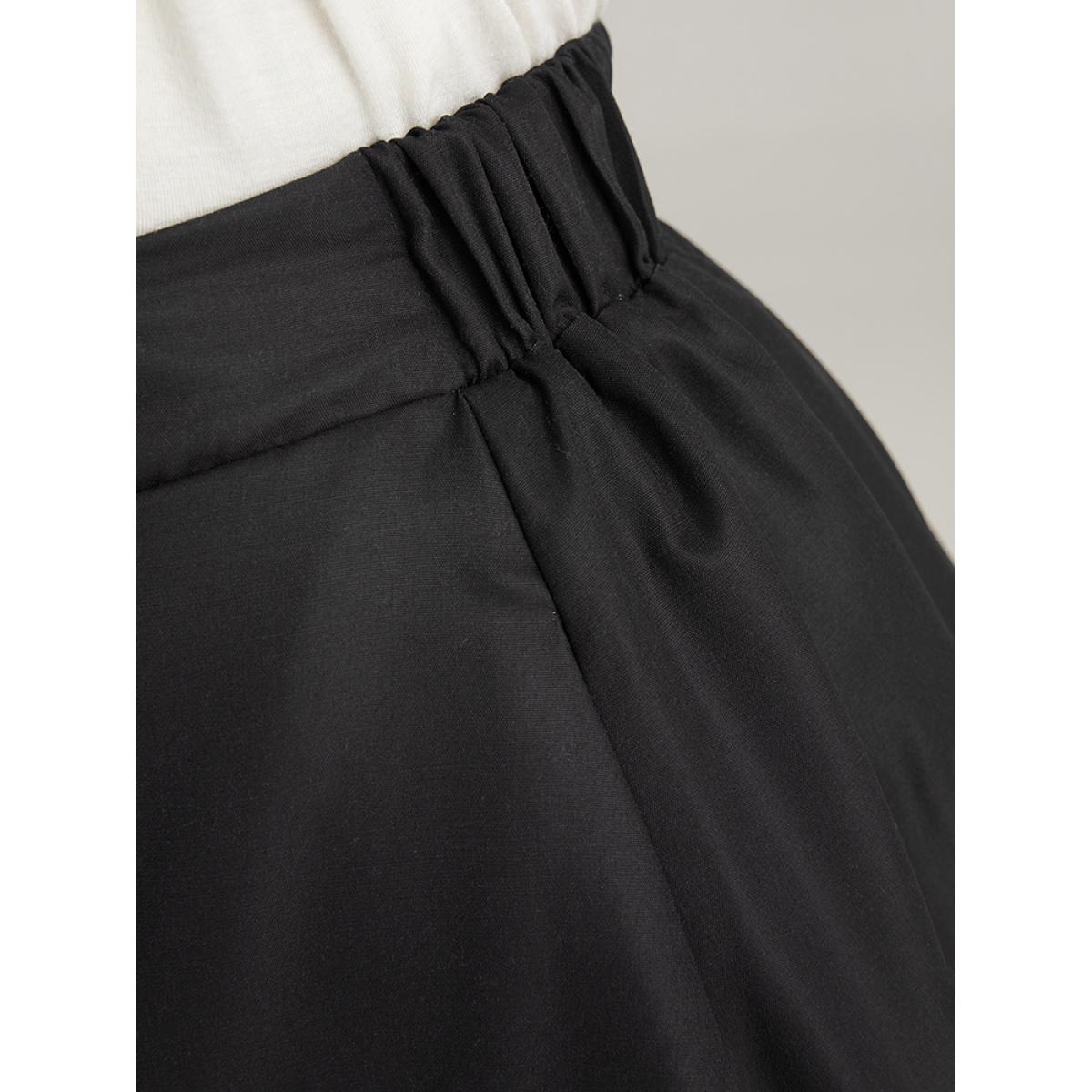 Plus Size Ombre Boho Print Pocket Elastic Waist Skirt Women Black Elegant Elastic Waist Loose No stretch Pocket Dailywear Skirts BloomChic 22-24/3X Product Image