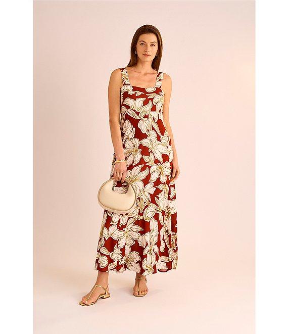 Vince Camuto Printed Square Neck Sleeveless Shift Maxi Dress Product Image