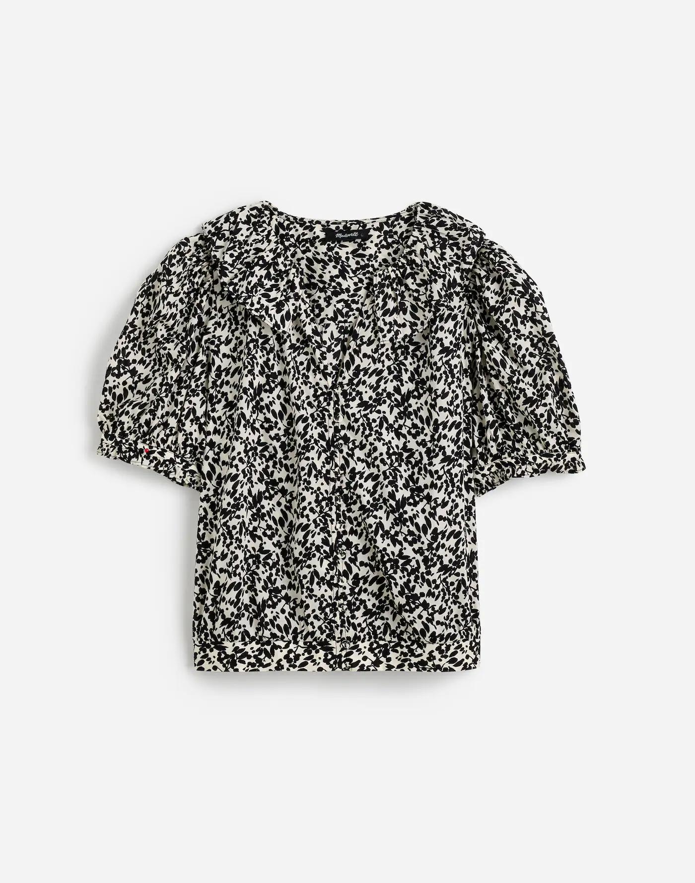 Ruffled Button-Front Top in Floral Product Image