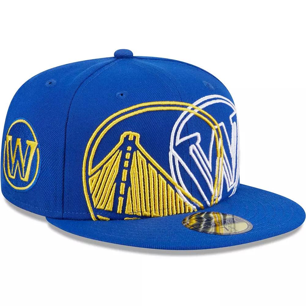 Men's New Era Royal Golden State Warriors Game Day Hollow Logo Mashup 59FIFTY Fitted Hat,  Product Image