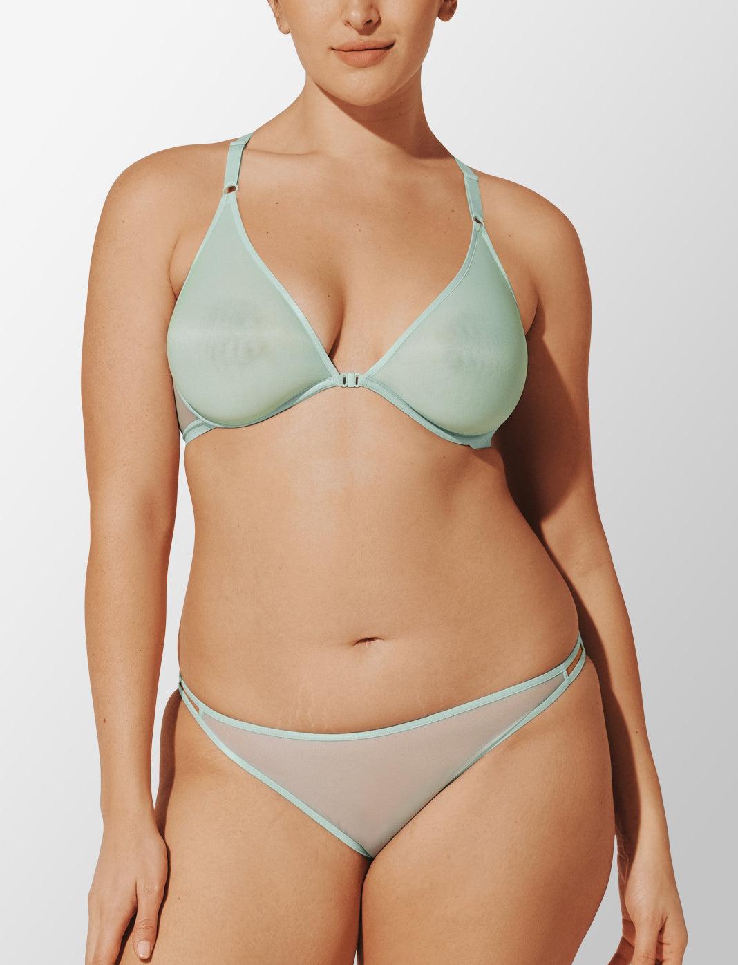 Bare Mesh Front Close Racerback Bra Product Image