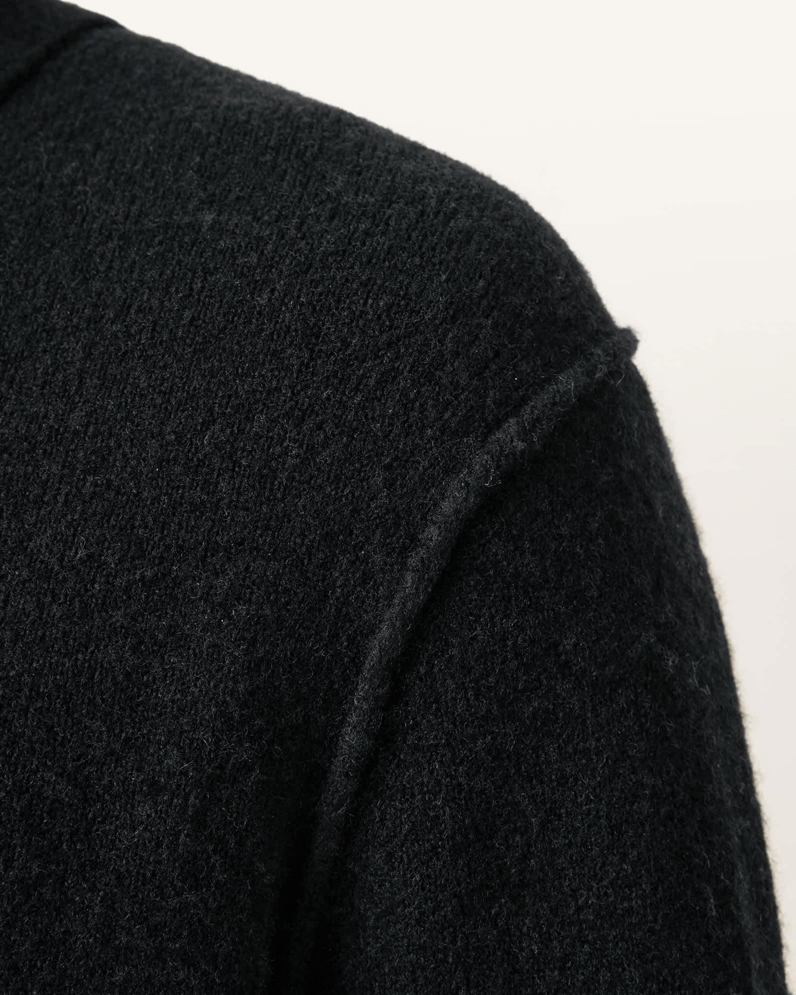 Statten Long Sleeve Ramskull Polo Sweater Black | ALLSAINTS US Product Image